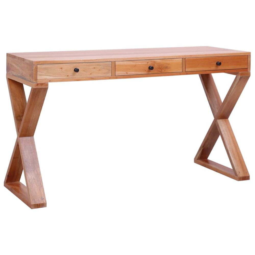 Petromila vidaXL Počítačový stôl prírodný 115x47x77 cm masívne mahagónové drevo