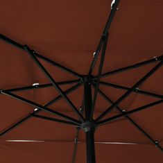 Vidaxl 3-stupňový slnečník s hliníkovou tyčou terakotový 2,5x2,5 m