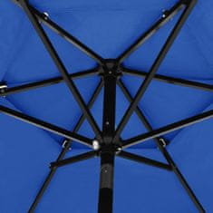 Vidaxl 3-stupňový slnečník s hliníkovou tyčou azúrovo-modrý 2,5 m