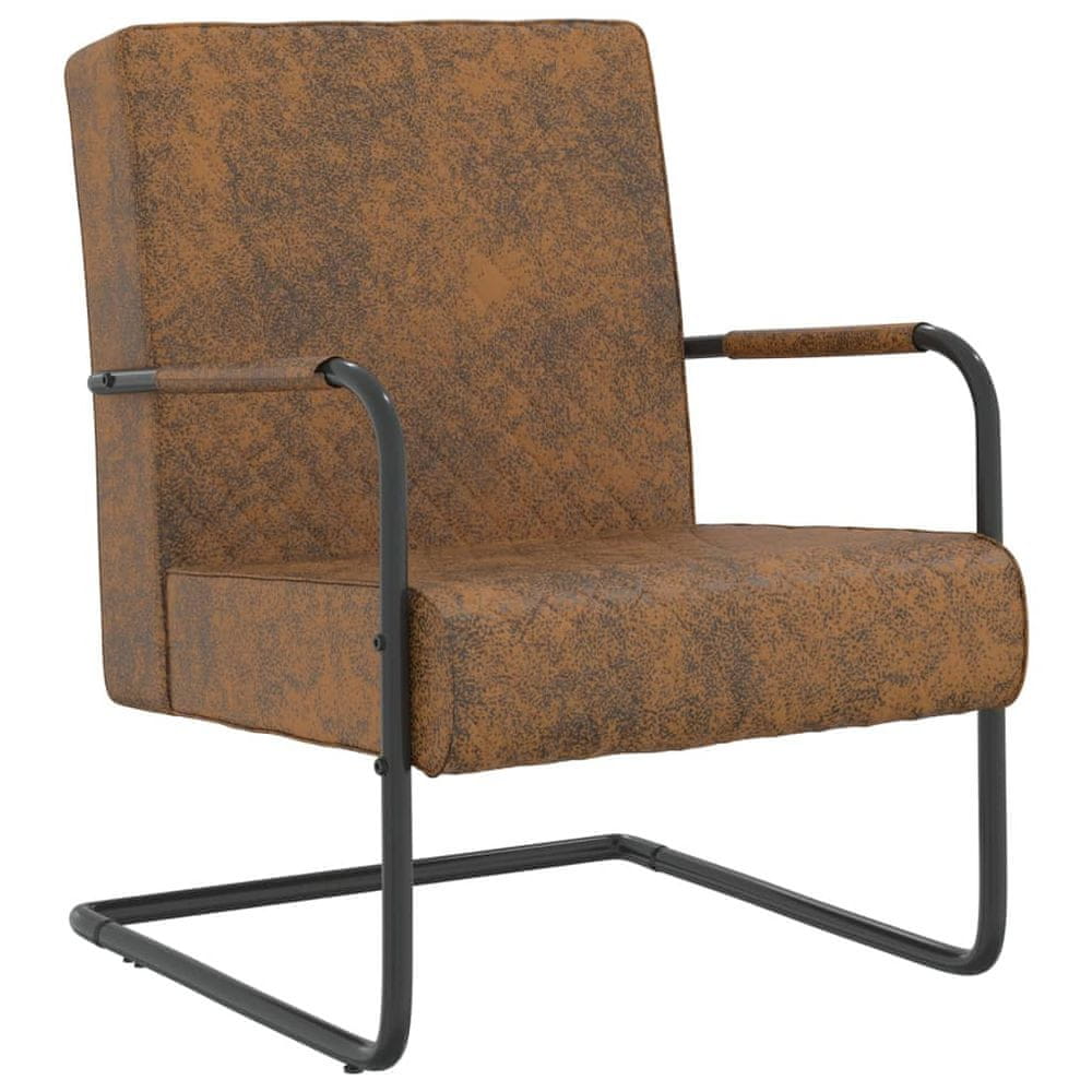 Vidaxl 325734 Cantilever Chair Brown Fabric