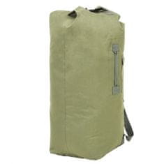 Vidaxl Cestovná taška vo vojenskom štýle 85 l olivovo-zelená