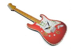 GADGET Nástenné hodiny v tvare elektrickej gitary - Červené 