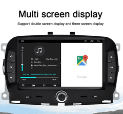 Podofo 7" Autorádio pre Fiat 500 2016-2019 Android s GPS navigáciou, WIFI, USB, Bluetooth, Android rádio Fiat 500 2016-2019