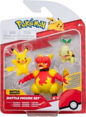 Jazwares Pokémon akčné figúrky Pikachu Magmar a Turtwig 8 cm
