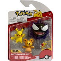 Jazwares Pokémon figúrky Pikachu Gastly Teddiursa 5-8 cm