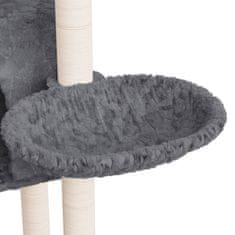 Vidaxl Škrabadlo pre mačky so sisalovými stĺpikmi tmavosivé 108,5 cm