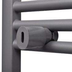Vidaxl Sivý rebríkový radiátor na centrálne vykurovanie, rovný 600x1160 mm