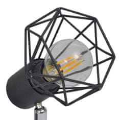 Vidaxl Čierne bodové svetlo s 2 LED žiarovkami, industriálny štýl, drôtené