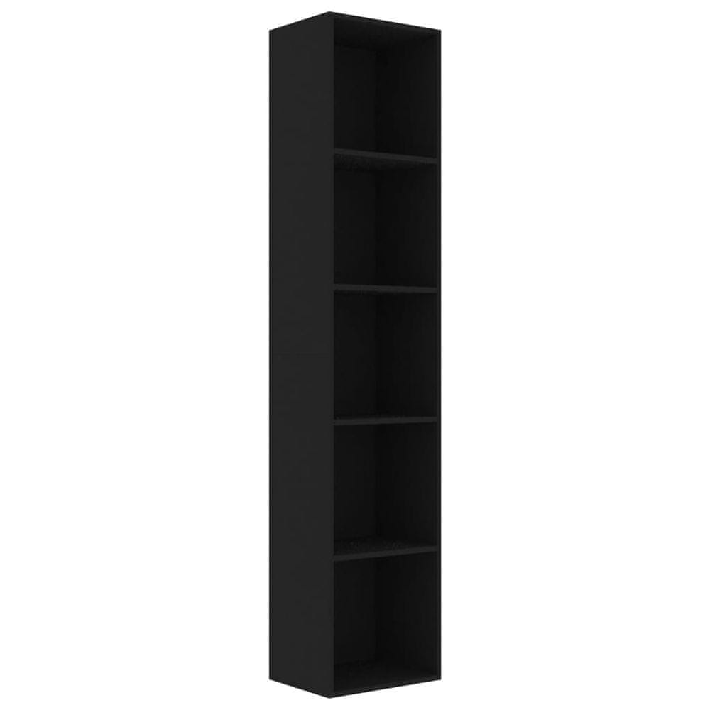 Vidaxl Knižnica, čierna 40x30x189 cm, kompozitné drevo