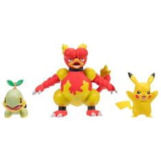 Jazwares Pokémon akčné figúrky Pikachu Magmar a Turtwig 8 cm