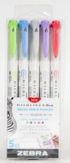 Zebra Popisovač Mildliner Brush Cool&Refined 5 farieb