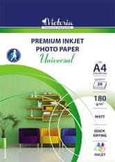 Victoria Fotografický papier "Universal", do atramentovej tlačiarne, matný, A4, 180g