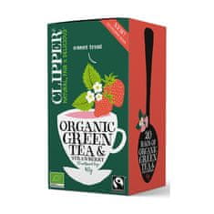 Clipper Britský Fair Trade organický zelený čaj s jahodami BIO "Organic Green Tea & Strawberry" 40g (20 vrecúšok x 2g) Clipper