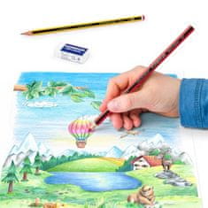 Staedtler Farebné pastelky "Noris Club" sada+grafitová ceruzka a guma, 12 farieb, šesťhranné 61 SET6