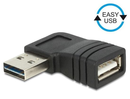 DELOCK adaptér EASY-USB 2.0-A samec > USB 2.0-A samica pravouhlý ľavý/pravý