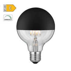 Diolamp LED Filament zrkadlová žiarovka 8W/230V/E27/2700K/900Lm/180°/DIM, čierny vrchlík