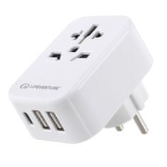 Lifeventure Cestovná nabíjačka World to Europe Travel Adaptor with USB (& USB C)