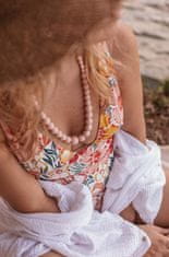 MintyWendy Náhrdelník na dojčenie, nosenie a prerezávanie zúbkov Constance - okrúhle korálky, ružová