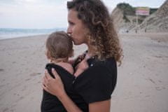 MintyWendy Náhrdelník na dojčenie, nosenie a prerezávanie zúbkov Colomba - šesťhranné korálky, čierna farba
