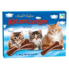 Maitre Truffout Katzenzungen mačacie čokoládové mliečne jazýčky modré 100g