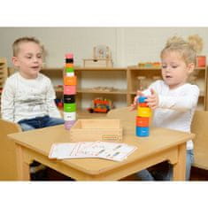 Masterkidz Farebné drevené bloky a poháre Round Montessori
