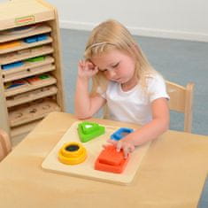 Masterkidz Montessori Drevený triedič tvarov materiálu povrchu textúry