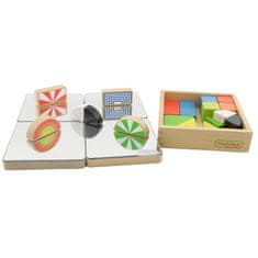 Masterkidz Montessori sada drevených farebných kociek pre deti 24 kusov