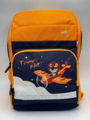 Klarion Štýlová oranžovo-modrá ergonomická školská taška Tom