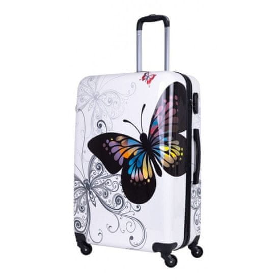 RGL Cestovný kufor stredny, motýľ, 66x43x25