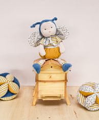 DouDou ET Compagnie Doudou Textilná aktívna lopta s hrkálkou včielka 15 cm
