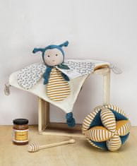DouDou ET Compagnie Doudou Textilná aktívna lopta s hrkálkou včielka 15 cm