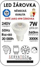 Symfony LED žiarovka reflektor/bodovka 7W / 49W 240V GU10 560lm 120° 20.000h teplá biela