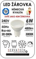 Symfony LED žiarovka 6W / 43W 240V GU10 480lm 120° 20.000h