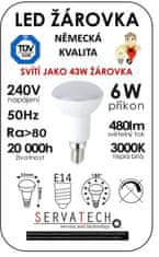 Symfony LED žiarovka R50 6W / 43W 240V E14 480lm 270° 20.000h teplá biela
