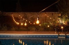 LUMILED Záhradné svietidlo LED svetelná reťaz 15m GIRLANDA MALUS 15x E27 + 15x LED žiarovka 4W 2000K Teplá biela