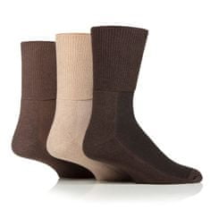 IOMI 3 páry Diabetik široké ponožky BAMBUS široký lem Natural Hnedé Veľkosť: 39-42