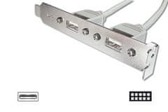 Digitus záslepka slotu s 2 USB portami + kábel 2x5pin 0,25m
