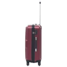 Vidaxl 3-dielny set cestovných kufrov tvrdý kryt vínovo-červená ABS