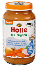 Holle Bio šošovka so zeleninou a teľacím 6 x 190 g