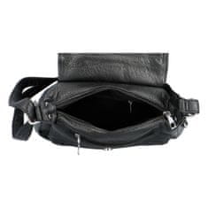 MaxFly Dámska koženková kabelka s výraznou klapkou Gallina, čierna