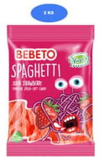 Bebeto  Bebeto kyslé želé špagety Jahoda 80g (2 ks)