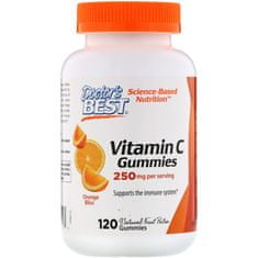 Doctor’s Best Vitamin C, 120 gumových vegan cukríkov s príchuťou pomaranča