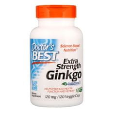 Doctor’s Best Extra Strength Ginkgo, 120 mg, 120 rastlinných kapsúl