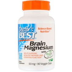 Doctor’s Best Brain Magnesium, 50 mg, 90 rastlinných kapsúl