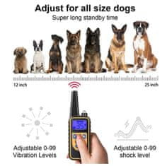 KJB Elektronický výcvikový obojok PSIA ANJEL malé a stredné psy disponuje funkciami zvuk, vibrácie a impulz. Prijímač má gumové elektródy ktoré sú šetrnejšie ku koži psa Dosah tohto obojku je až 800 m