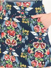 Blutsgeschwister Tmavomodrá dámska kvetovaná sukňa Blutsgeschwister XL