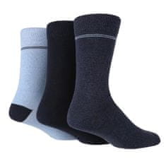 TORE 3 páry pánske recyklované ponožky s prúžkom v leme Farba: Modrá