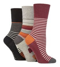 Gentle Grip Dámske módne 3 páry ponožky Gentle Grip STRIPES široký voľný lem