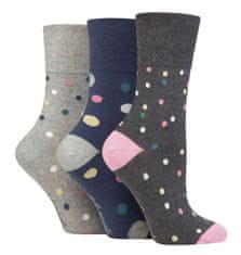Gentle Grip Dámske módne 3 páry ponožiek Gentle Grip DOTS voľný široký zdravotný lem