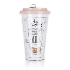 Banquet Hrnček cestovný dvojstenný COFFEE 500 ml, Iced latte, súprava 4 ks